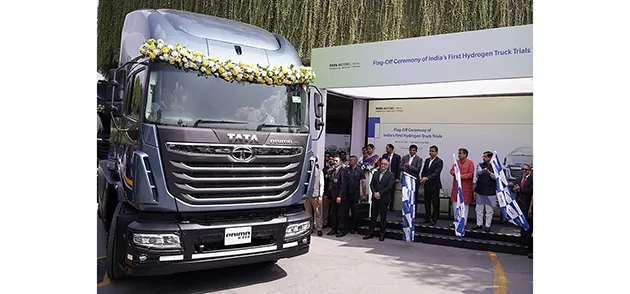 Tata 1st hydrogen truck trial -india