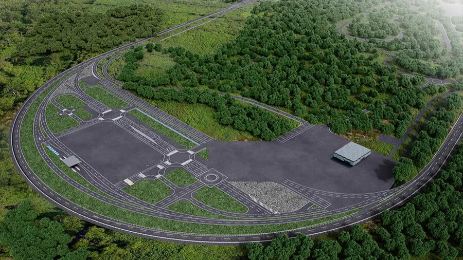 Concept image of Isuzu’s dedicated autonomous driving test course at Hokkaido Proving Ground, designed for Level 4 trucks and buses.