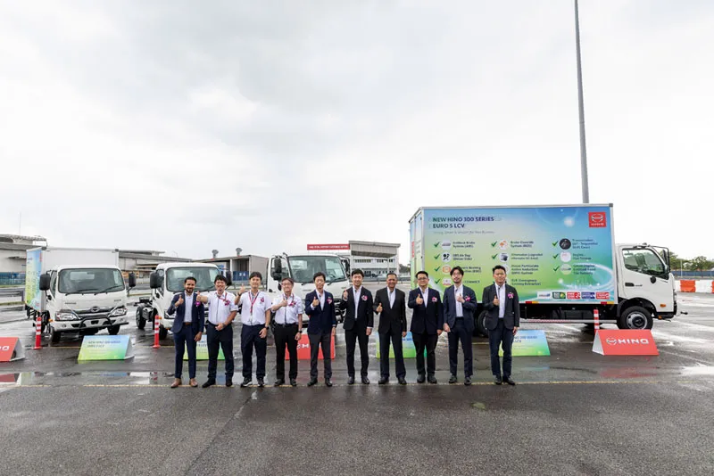 Hino Malaysia unveils the new 300 Series Euro 5 light trucks at the Hino Total Support Customer Centre in Sendayan.