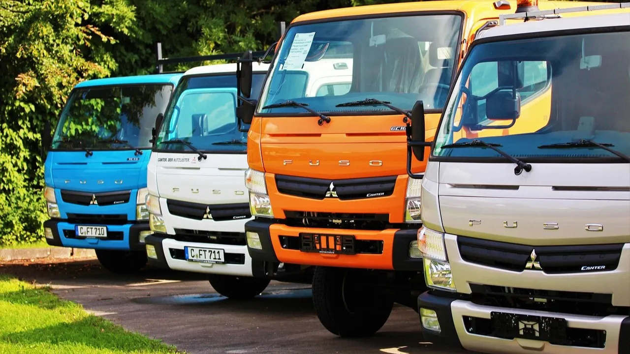 Commercial vehicles at a dealership (illustration)