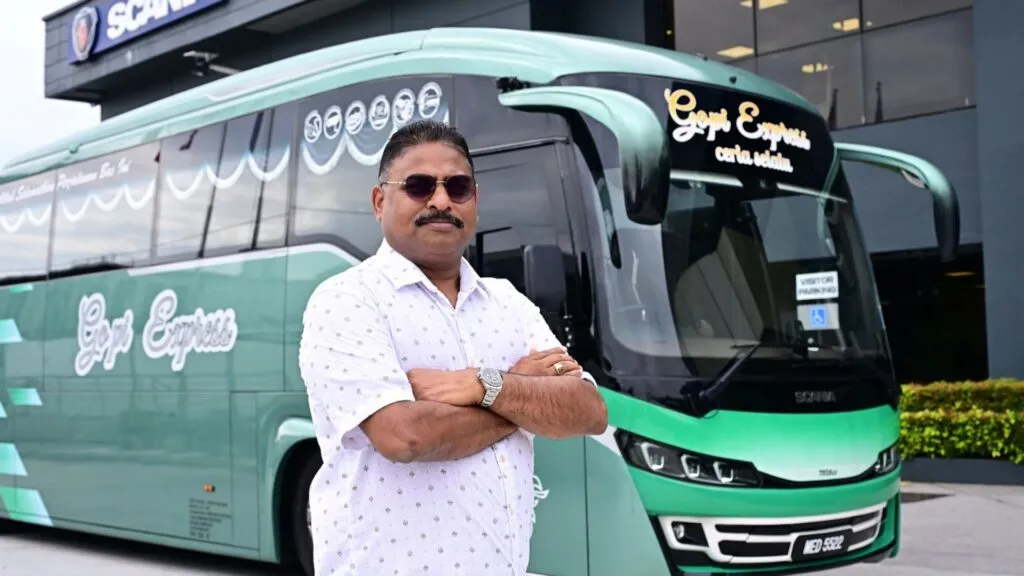 Gopi Travel Tours Scania Smart and Safe coach handover