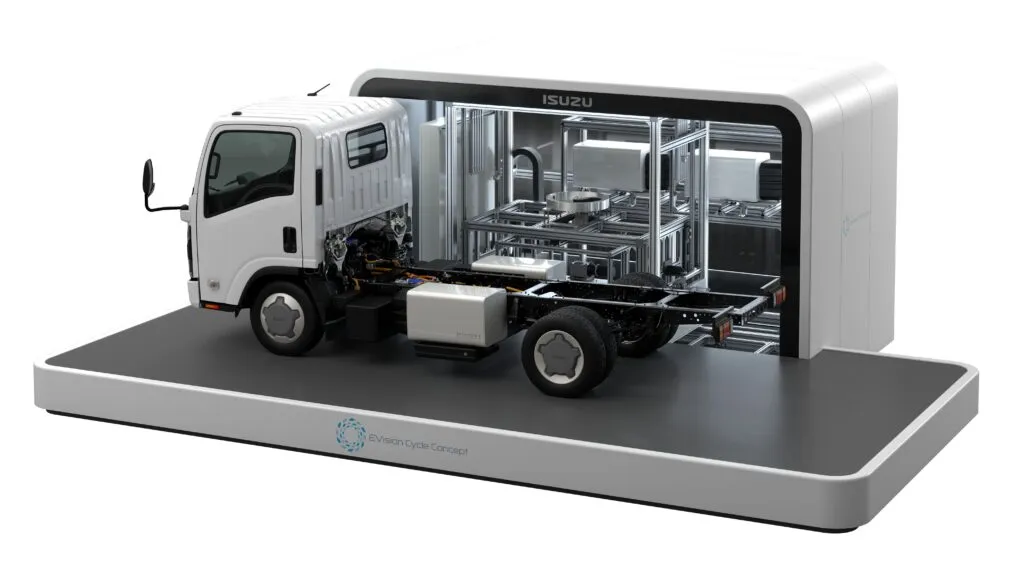 Isuzu battery-swapping system. (Image: Isuzu)